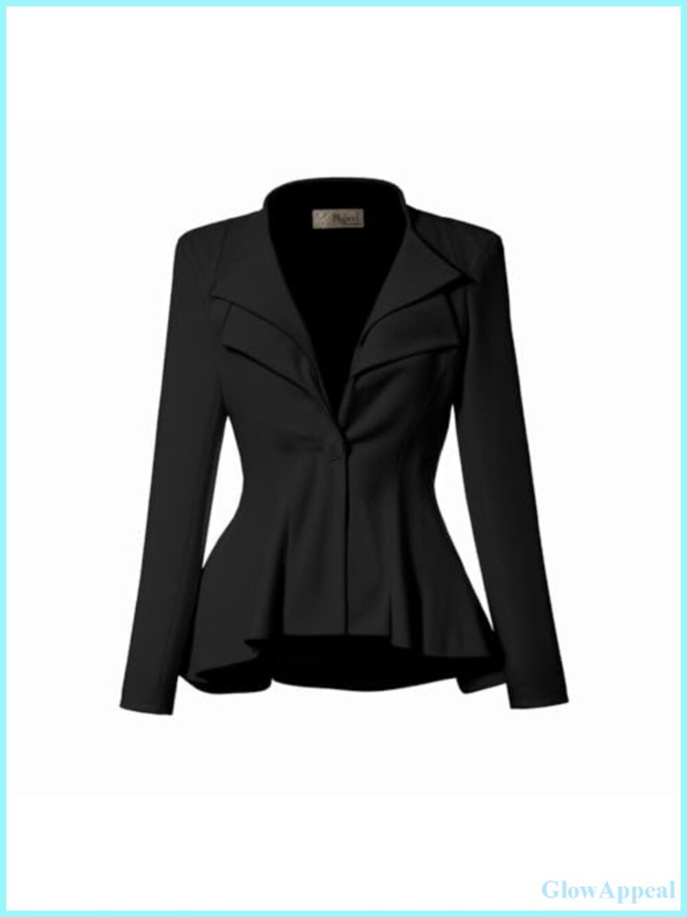 Office Blazer Double Notch Lapel Single Button Rayon Spandex